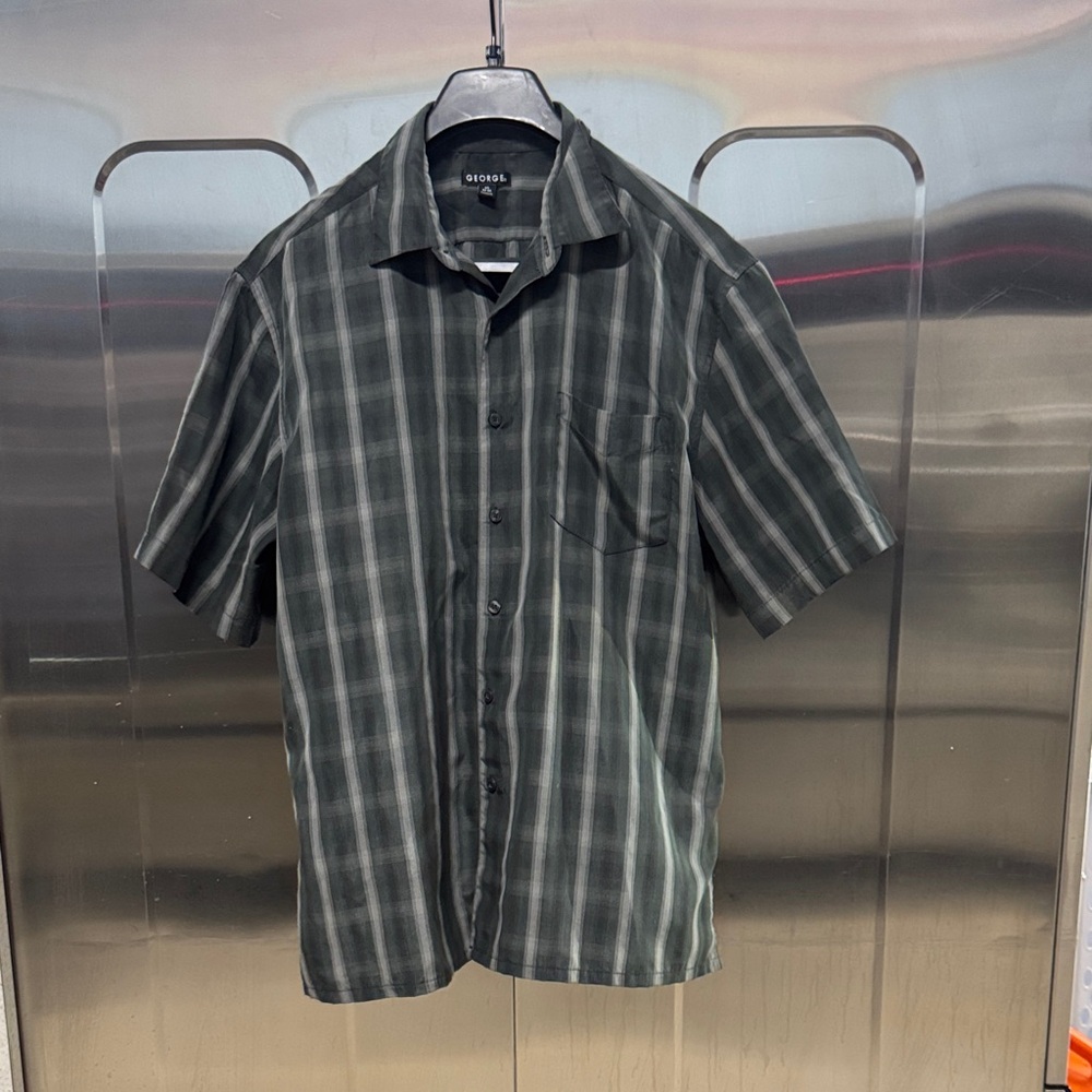 George Men's Dark Gray Striped Shirt